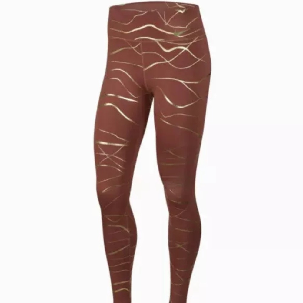 Stylish Brown and Gold Women's Leggings